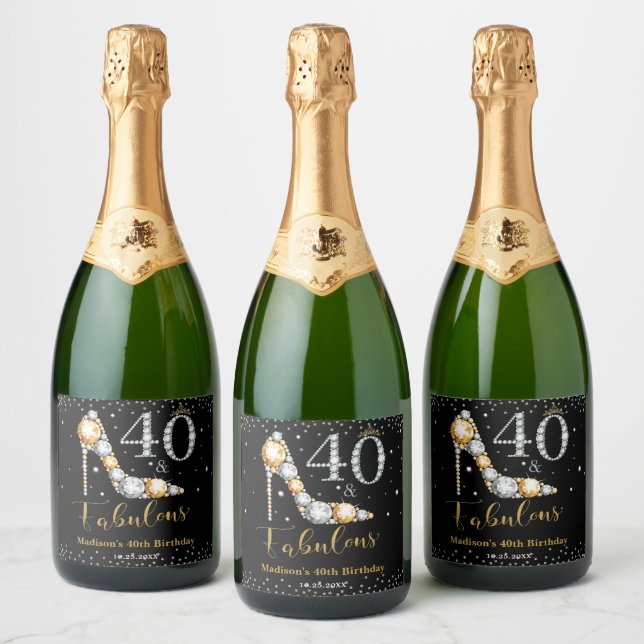 Diamond Glitter 40 och Fabulous 40:e födelsedagen (Flaskor)