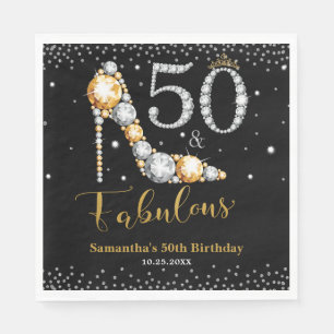 Diamond Glitter 50 och Fabulous 50:e födelsedagen Pappersservett