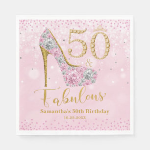 Diamond Glitter 50 och Fabulous 50:e födelsedagen Pappersservett