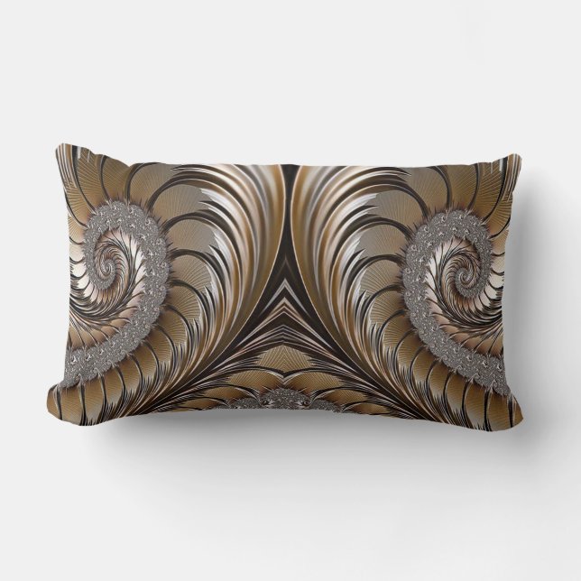 Diamond Glitter, Bronze, Guld och Marble Lumbarkudde (Framsida)