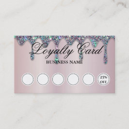 Diamond Glitter Drips Nail Salon Lilac Loyalty Visitkort
