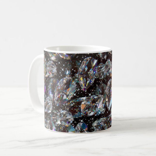 Diamond Glitter Gnistra Elegant Kaffemugg (Framsida vänster)