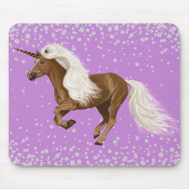 Diamond Glitter Gnistra Unicorn Lila Palomino Musmatta (Framsidan)