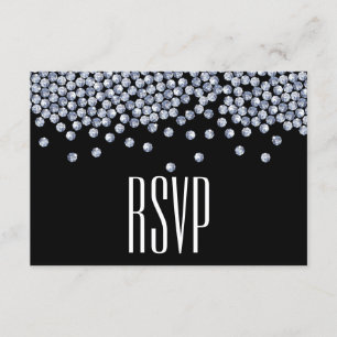 Diamond Glitter Typography Bröllop OSA Kort