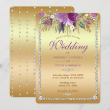 Diamond Glitter Watercolor Flowers Bröllop