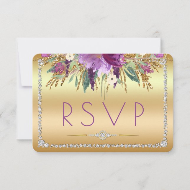 Diamond Glitter Watercolor Flowers Guld OSA (Framsida)