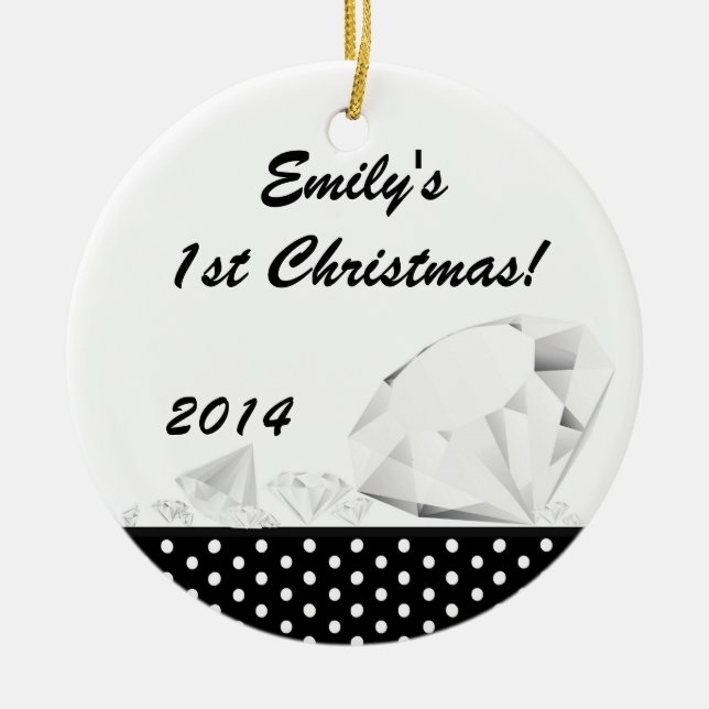 Diamond Glitz Glam Personlig Namn Ornament (Framsidan)