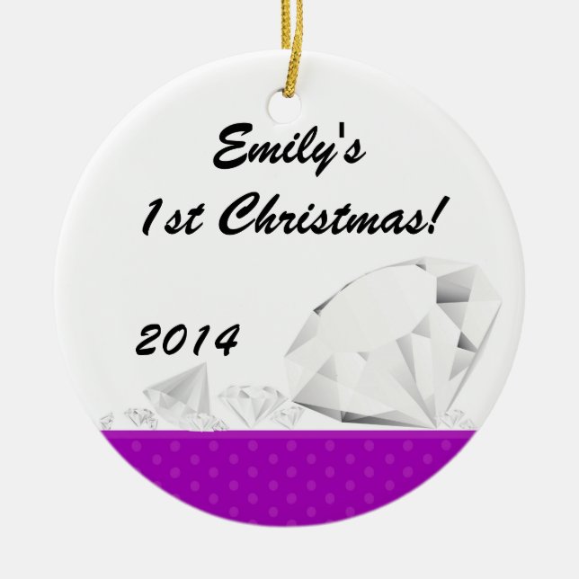 Diamond Glitz Glam Personlig Namn Ornament (Framsidan)
