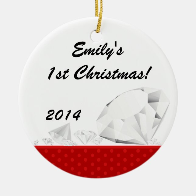 Diamond Glitz Glam Personlig Namn Ornament (Framsidan)