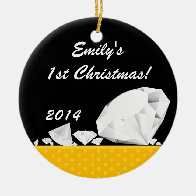 Diamond Glitz Glam Personlig Namn Ornament (Framsidan)