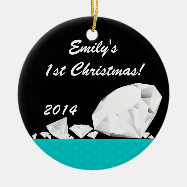 Diamond Glitz Glam Personlig Namn Ornament (Framsidan)