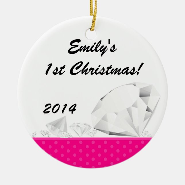 Diamond Glitz Glam Personlig Namn Ornament (Framsidan)