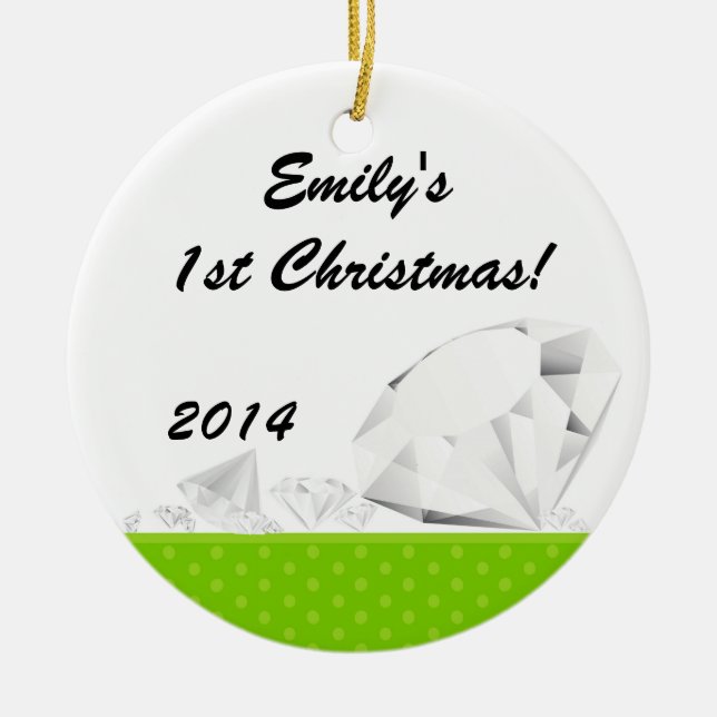 Diamond Glitz Glam Personlig Namn Ornament (Framsidan)