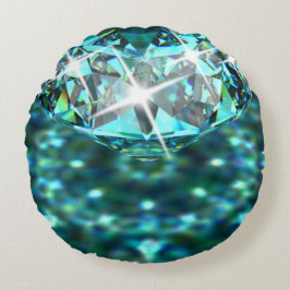 Diamond gnistra gemstone elegant svart  rund kudde