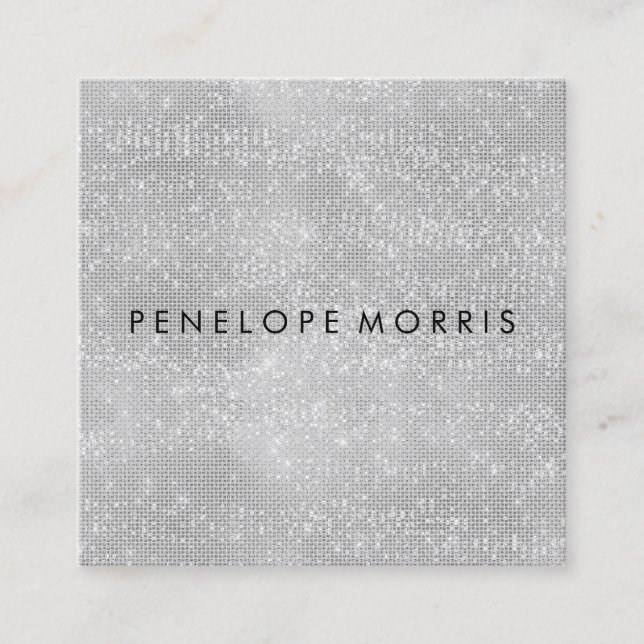 Diamond Gnistra Glitter Beauty Stylist Fyrkantigt Visitkort (Framsida)