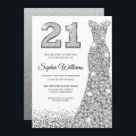 Diamond Gnistra Glitter Dress 21:a födelsedagen Pa Inbjudningar<br><div class="desc">Diamond Gnistra Glitter Dress 21:a födelsedagsbjudandevariationer till inbjudan och matchande artiklar i vår butik</div>