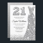 Diamond Gnistra Glitter Dress 21:a födelsedagen Pa Inbjudningar<br><div class="desc">Diamond Gnistra Glitter Dress 21:a födelsedagsbjudandevariationer till inbjudan och matchande artiklar i vår butik</div>