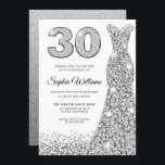 Diamond Gnistra Glitter Dress 30års födelsedag Par Inbjudningar<br><div class="desc">Diamond Silver Gnistra Glitter Dress 30års födelsedag Party Investigations Variations till inbjudan och matchande artiklar i vår butik</div>