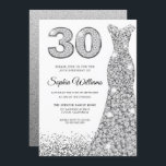 Diamond Gnistra Glitter Dress 30års födelsedag Par Inbjudningar<br><div class="desc">Diamond Silver Gnistra Glitter Dress 30års födelsedag Party Investigations Variations till inbjudan och matchande artiklar i vår butik</div>