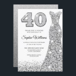 Diamond Gnistra Glitter Dress 40:e födelsedagen Pa Inbjudningar<br><div class="desc">Diamond Gnistra Glitter Dress 40:e födelsedagspartiets inbjudningsvariationer till inbjudan och matchande objekt i vår butik</div>