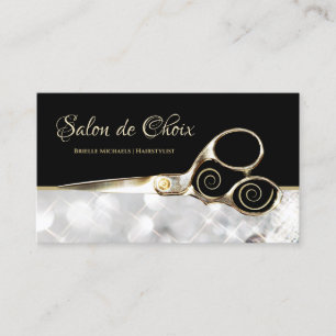 Diamond Gnistra Salon Guld Hairstylist Sissors Visitkort