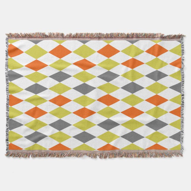 Diamond Grått Gult Coral Modern Harlequin Mysfilt (Framsidan)
