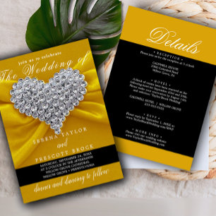 Diamond guld Elegant Calligraphy BeSnyt Bröllop Inbjudningar