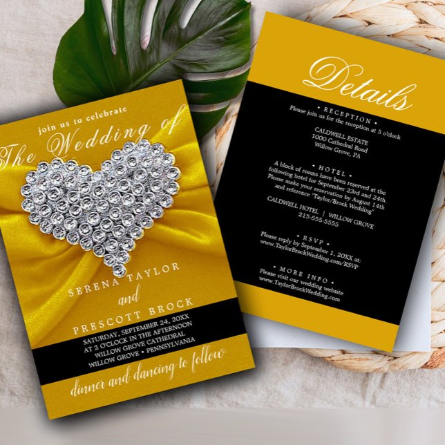 Diamond guld Elegant Calligraphy BeSnyt Bröllop Inbjudningar (Skapare uppladdad)