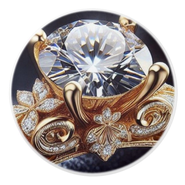 Diamond Guld Ring Knopp (Framsidan)