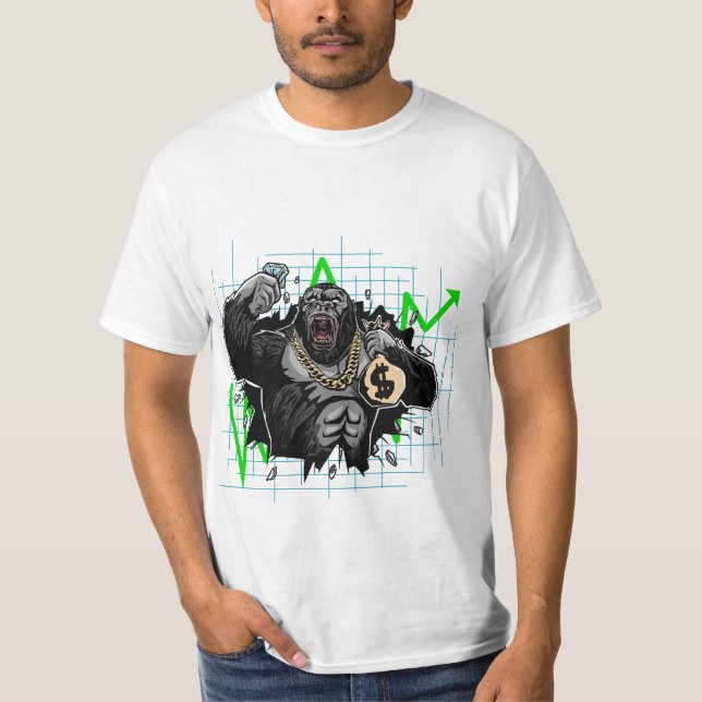 Diamond Handed Ape Lagrar Market Chart T-Shirt (Framsida)