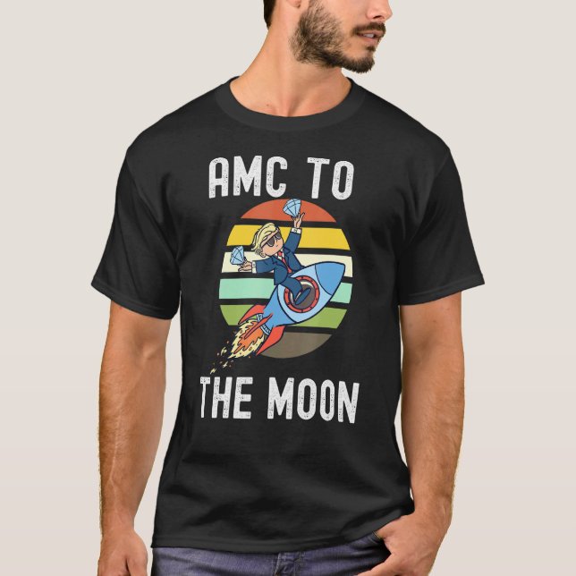 Diamond Händer Amcwallstreetbets Amc Apes Amc till T Shirt (Framsida)