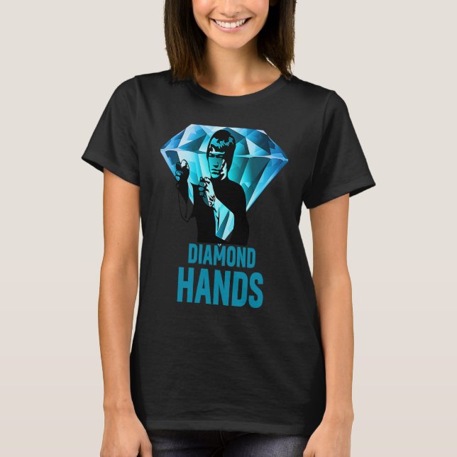 Diamond Händer hold for BTC DOGECOIN CRYPTO T Shirt (Framsida)