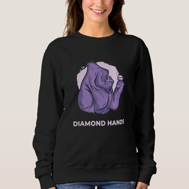 Diamond Händer Millionaire Feg Token Hodl Gorilla  T Shirt (Framsida)