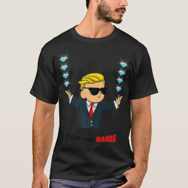 Diamond Händer Wall street Bets Mascot Premium T Shirt (Framsida)