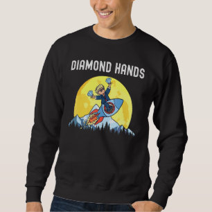 Diamond Händer Wallstreetbets Amc till Måne Meme Lång Ärmad Tröja