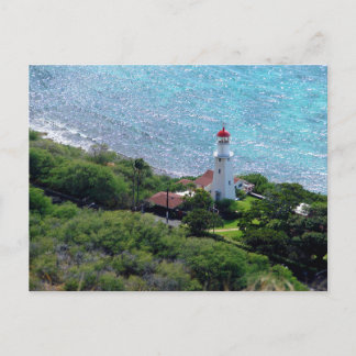 Diamond Head fyr i flygbild Oahu Hawaii Vykort