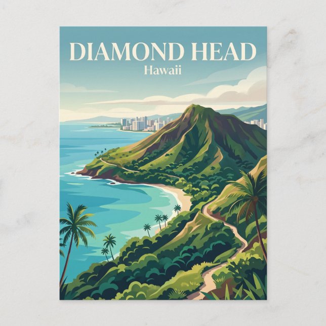 Diamond Head Hawaii Vykort (Framsida)