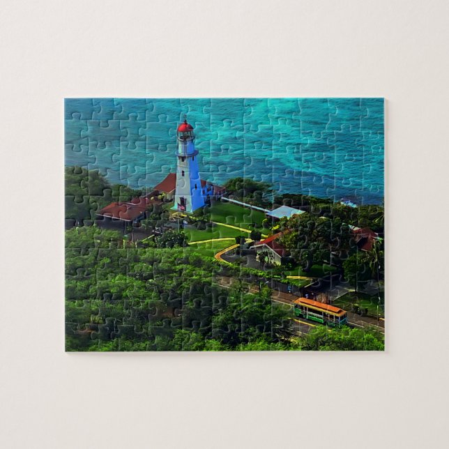 Diamond Head Lighthouse #1 Jigsåg Puzzle Pussel (Horisontell)