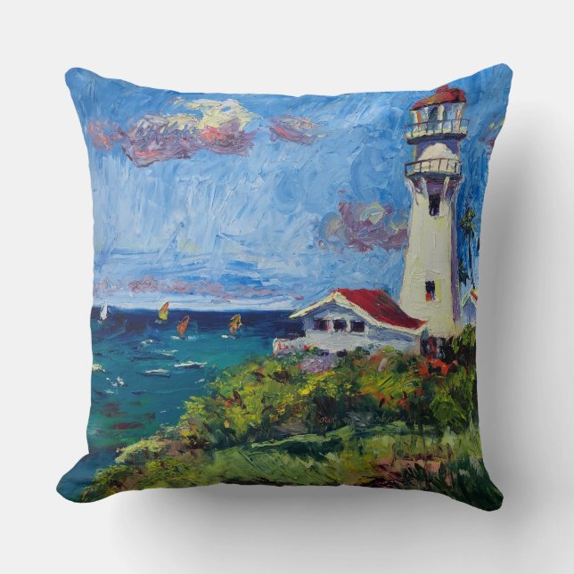Diamond Head Lighthouse Hawaii pillow Kudde (Framsida)
