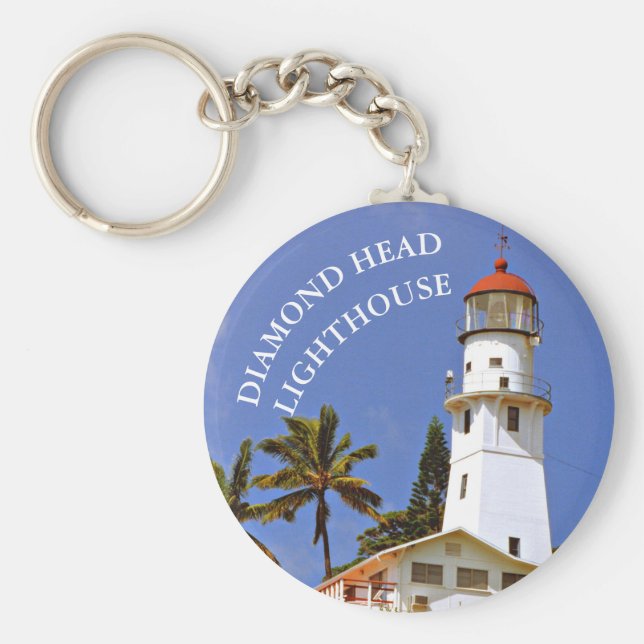 Diamond Head Lighthouse, O'ahu, Hawai'i Keychain Nyckelring (Framsidan)