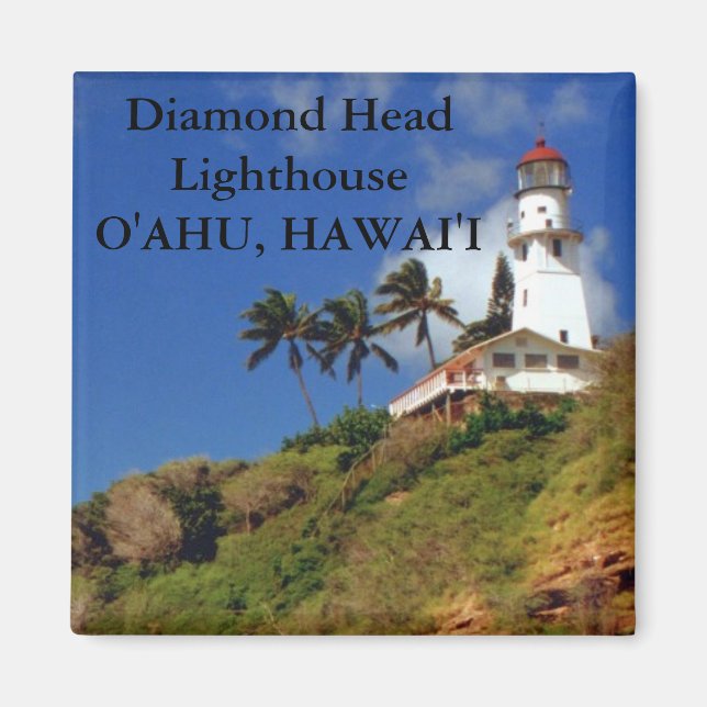 Diamond Head Lighthouse, O'ahu, Hawai'i Magnet (Framsidan)
