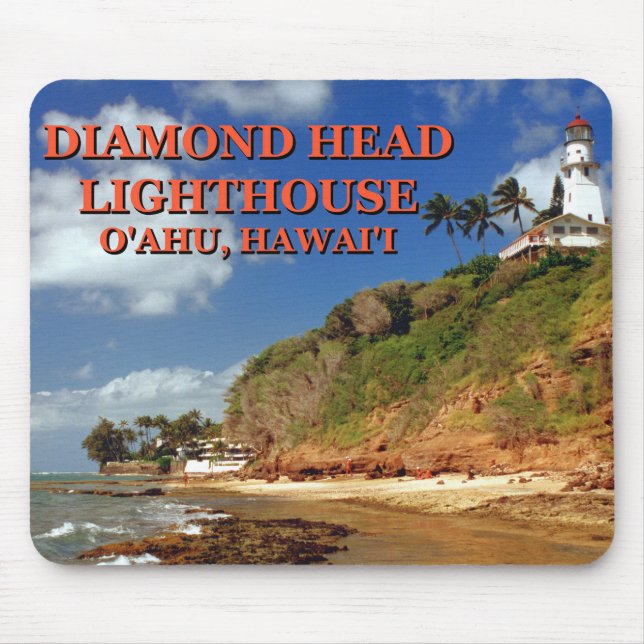 Diamond Head Lighthouse, O'ahu, Hawai'i Mousepad Musmatta (Framsidan)