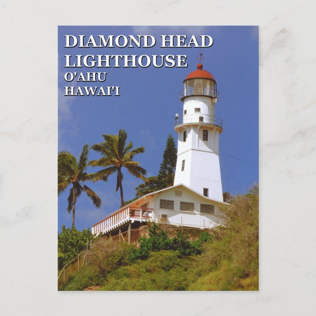 Diamond Head Lighthouse, O'ahu, Hawai'i Postcard Vykort (Framsida)