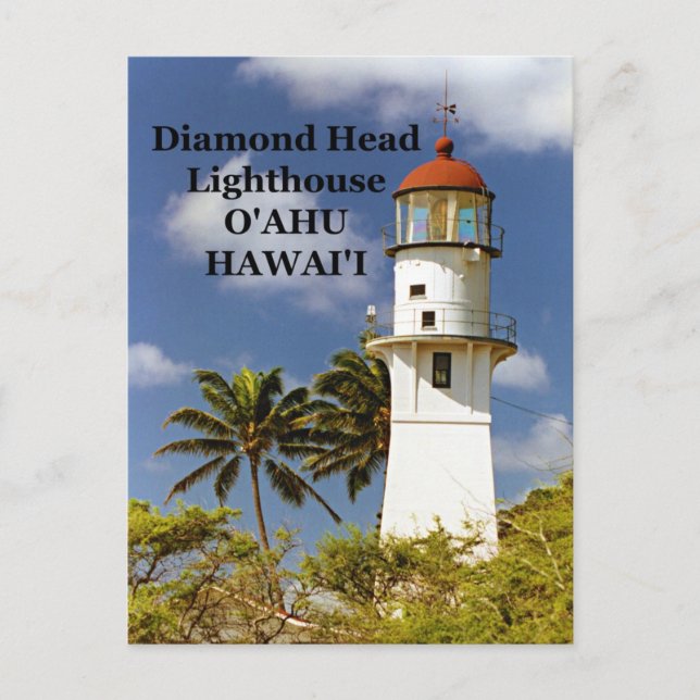 Diamond Head Lighthouse, O'ahu, Hawai'i Postcard Vykort (Framsida)