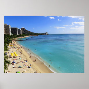 Diamond Head och Waikiki Poster