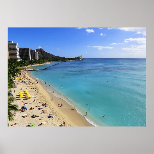 Diamond Head och Waikiki Poster (Framsidan)