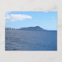 Diamond Head och Waikikis siluett från Stilla have