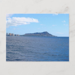 Diamond Head och Waikikis siluett från Stilla have Vykort