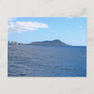 Diamond Head och Waikikis siluett från Stilla have Vykort
