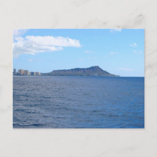 Diamond Head och Waikikis siluett från Stilla have Vykort